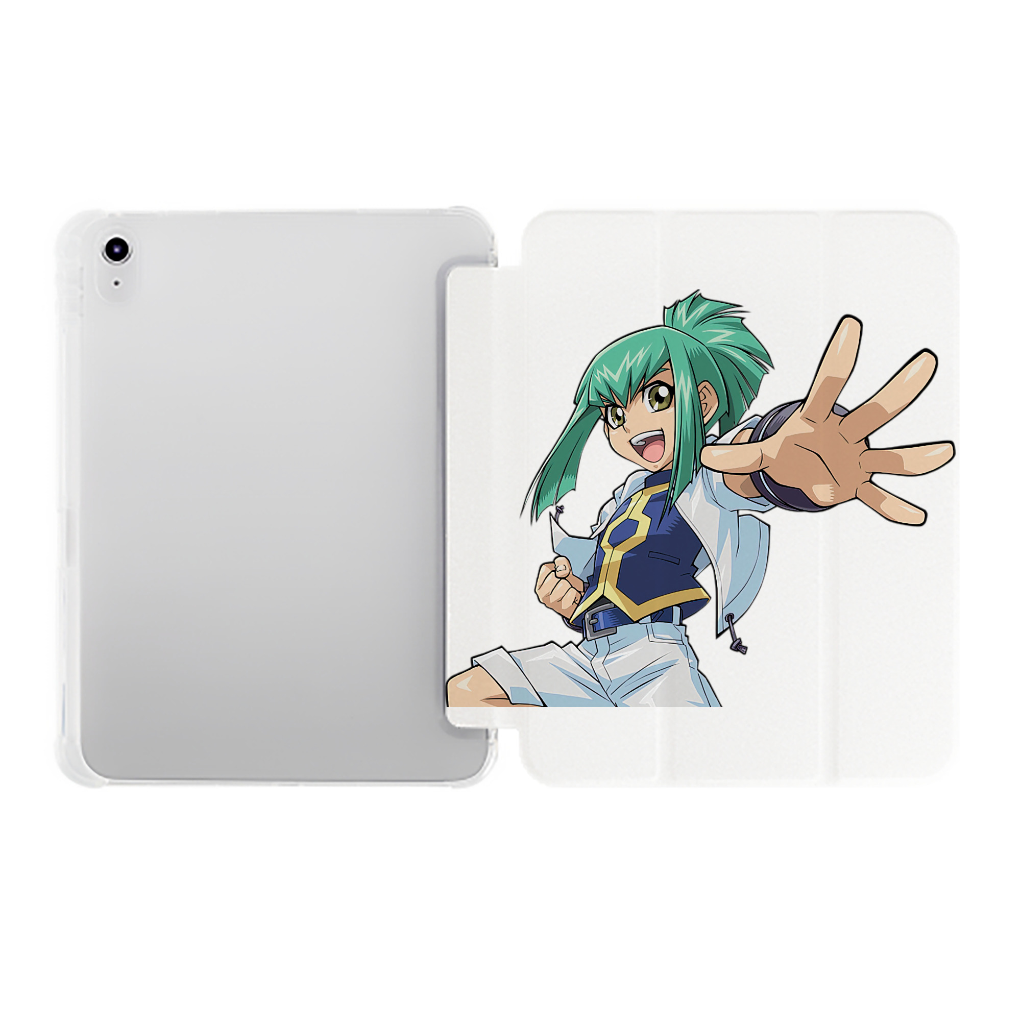 （画像用） 遊☆戯☆王 Yu-Gi-Oh! IPad ケース ペン収納付き 三つ折りスタンド PUレザー×シリコン 対応機種9.5/10.5/10.9インチ